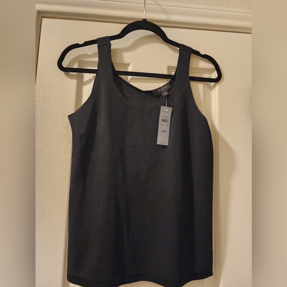Ann Taylor Black Petite-Medium Dress Tank